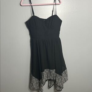 American Eagle Outfitters Black Dress with Patterned Hem
